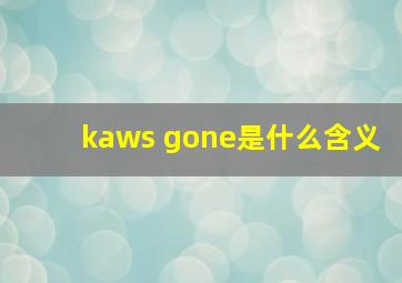 kaws gone是什么含义